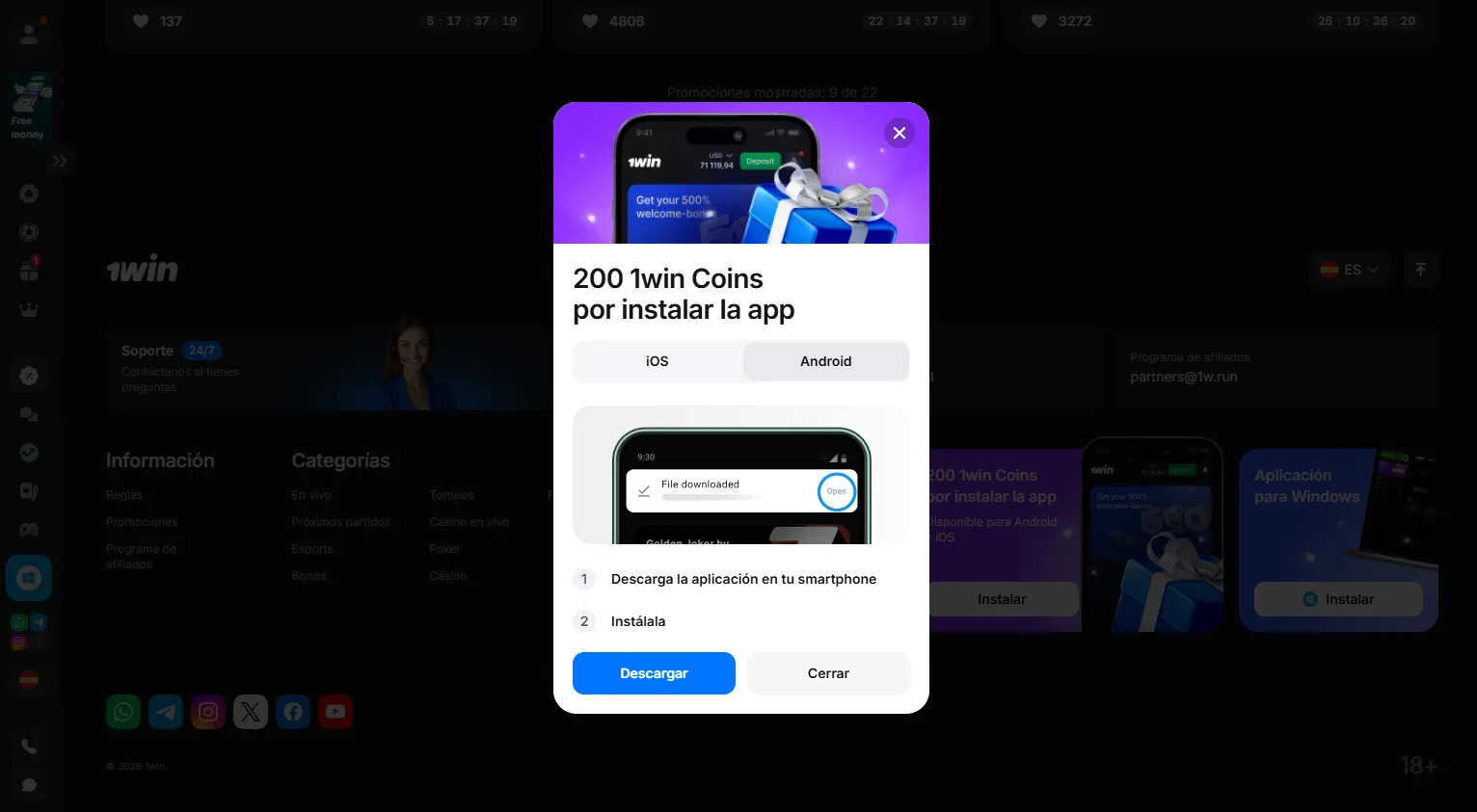 1win app y acceso multiplataforma en Paraguay